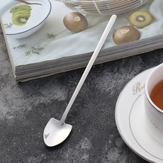 니니마켓 304 스텐 삽모양 롱 티스푼 18cm . 스텐머들러