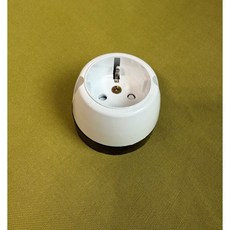 현대 접지 노출 1구 콘센트 나사타입 화이트, 3개
