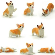 인테리어 8종 소품 세트 강아지 장식 차량 미니어처 대시보드 피규어 웰시코기, 1개, B83-손