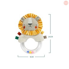 萌萌屋 Mo Mo House 北歐風動物造型嬰兒手搖鈴 獅子款 耐啃不掉毛 幼兒學習玩具, 1個, 北歐風手搖鈴(獅子)