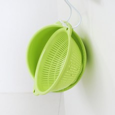 사나다 후레쉬페어 미니 이중채반 1100ml (D-5324) BPAFREE 일본 미니 물빠짐소쿠리 야채 과일 채반볼세트, 그린, 2개