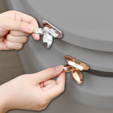 위생적인 화장실 변기 손잡이 크롬 커버핸들 부착형 변기커버그립, 골드, 상세페이지 참조