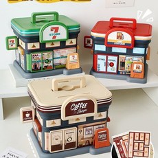 인테리어 저금통 귀여운 DIY 어린이 미니 금고, 1개, 주유소