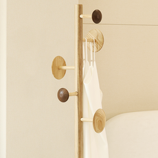 룸잇 스탠드행거 튼튼한 원목 옷걸이 행거, 원목 단색