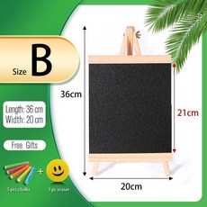 5 스타일 미니 칠판 데스크탑 소나무 나무 프레임 Memu 드로잉 게시판 용 이젤이있는 테, 사이즈 B-36x20cm, 1개