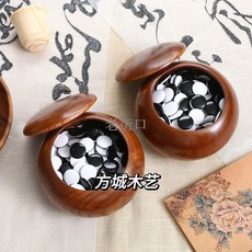 老街口 高檔標準酸棗木圍棋罐 實木純手工製作桌面帶蓋大號木質盒, 1個, 微瑕標準尺寸【不影響使用】一個,酸棗木一體成型