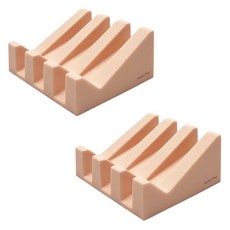 마켓플랜 레벨 실리콘 비누 받침대, 베이지, 2개