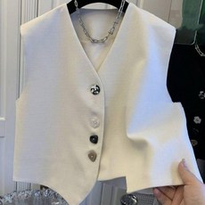 輕奢小衆 寬鬆休閒 西服馬甲 短款外穿 無袖V領馬夾