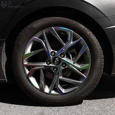 [비브랜드] 타이어 휠 17인치 18인치 프리즘 휠마스크 스티커 쏘나타DN8 쏘나타센슈어스 호환가능, 블랙 홀로그램_17인치