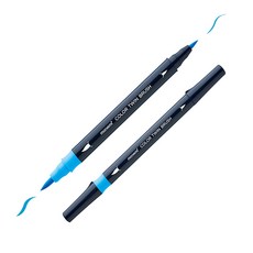 모나미 컬러 트윈 브러쉬 혼합 6색 세트 수성펜 마카펜 그라데이션 캘리그라피 켈리펜 붓펜, 플라워, 1개