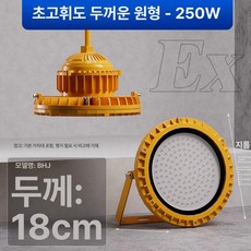 야외 LED 방폭 램프 창고 작업장 화학 공장 주유소 부식 방지 방수 방진 투광 조명 스포트라이트, [46] 두꺼운 원형 필립스 램프 비즈 250W 방폭형, 1개