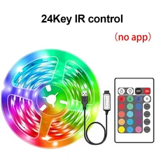 블루투스 USB LED 스트립 라이트 5V USB RGB 조명 유연한 LED 램프 테이프 리본 RGB 자가 접착 TV 백라이트, 01 IR ler, 04 15m-49.2ft