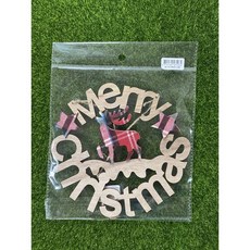 木製英文花環 聖誕節裝飾 場面佈置, 1個