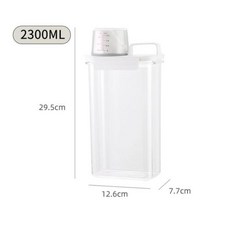세제 수납함 가정용 사이즈 플라스틱 통 뚜껑이 있는 캔 세탁 세제 용기 방습 밀폐함 라지 2300ml 1개
