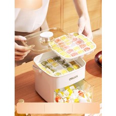 가정용 소형 제빙기 미니 얼음 아이스메이커 캠핑용 휴대용 사무실용 가정 냉장고 제빙기, 2_48칸 아이스 블루 제빙 용기