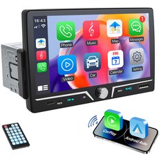 히프크론 7인치 1딘 무선 카플레이 안드로이드 오토 카 라디오 MP5 플레이어 스테레오 터치스크린 FM 수신기 USB 타입-C 충전, [04] Radio Only