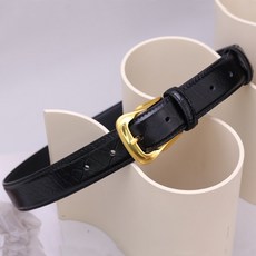 鱷魚紋牛皮真皮皮帶 金扣方頭針扣設計