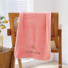 吸汗吸濕運動臉巾擦髮毛巾 - 健身、游泳適用, 粉紅色星星款, 1個