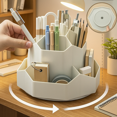 라운드데이 빙글빙글 회전형 연필꽂이 오거나이저, 화이트