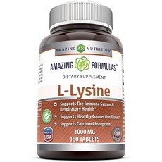 AMAZING NUTRITION L-Lysine膠囊 1000mg, 1罐, 180顆