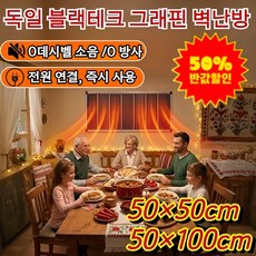 【5초 즉열】독일 블랙테크 그래핀 벽난방 가정용 가열 시트 가정용 전기히터 1등급 절전형 /0 방사, (50x100)*1