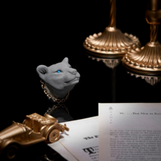 헤카테 골드체인 블랙재규어 차량용 석고방향제, 블루캣츠아이, 클린솝, 1개