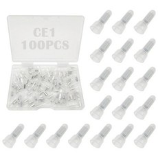 Tugermoola 100PCS 폐쇄형 엔드 와이어 크림프 단자 커넥터 12-10AWG 나일론 캡 종단 CE5, CE1 100PCS