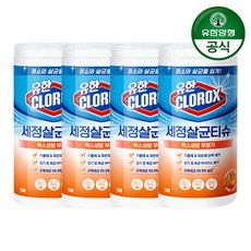 크로락스 유한 청소세정티슈 오렌지퓨전 75매, 4개