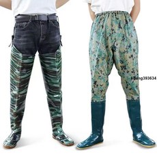 超高筒防水插秧雨靴 男女款下田捕魚專用 過膝防滑耐磨雨鞋, 迷彩一體款,42