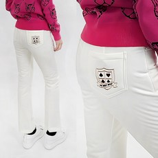 투솜 여성골프바지 여자골프팬츠 겨울골프바지 스페이스 자수 패딩 허리밴딩 골프바지 여자 겨울 골프웨어 팬츠 여성 기모 방한 보온