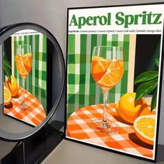 와인 아페롤 스프리츠 포스터 셀프 접착 스티커는 벽면에 적합하며 방수 방습 기능이, Q. z8