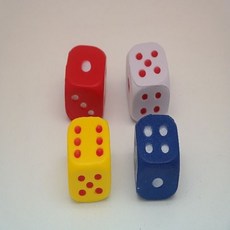 EVA소프트주사위(3-3-3cm) 4색 1개입 1세트-랜덤발송 pic+47059HD