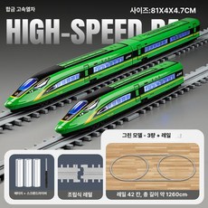 KTX모형 기차 키덜트 SRT 철도 고속 장난감, 1개, [삼중 구간] 그린 + 이중 원형 링 트랙