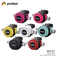 problue RO-27 可調式二級頭潛水調節器，輕巧耐用，呼吸順暢，多色可選，潛水愛好者必備, 紅