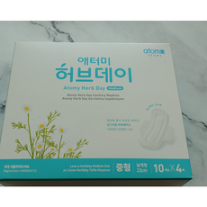 애터미 허브데이 날개형 생리대, 중형, 10개입, 4개