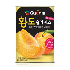 가담 황도 슬라이스 425g x10캔 / 복숭아 과일 통조림 안주 디저트, 10개