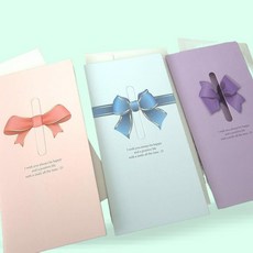 리본 디자인 편지지 봉투 세트 3컬러 팬시 문구세트, 상세페이지 참조, 퍼플