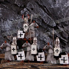 중세기사 피규어 유럽 로마 기마병 판금 나이트 십자군 사슬 갑옷 체인 메일, 중갑 기병대 4종, 1개