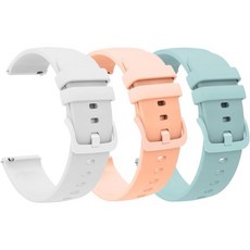 Garmin Venu 3S 밴드 호환 Lamshaw 18mm 퀵 릴리스 신형 소프트 실리콘 스포츠 교체 스트랩 (Garmin 41mm / 2S Forerunner 265S 2, 3 pack-White+Pink+Mint Green