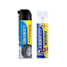 (겨울안전관리세트)레인OK 프리미엄 스프레이 스노우체인 500ml+성에제거제 400ml, 1, 500ml, 400ml