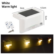 태양 갑판 조명 난간 단계 통로에 방수 램프 마당 울타리 파티오 야외 계단 LED, white warm light, 3pcs, 1개