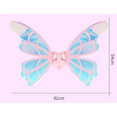 兒童天使發光蝴蝶翅膀 網紅戶外背飾電動玩具禮物, 透明款翅膀, 1個