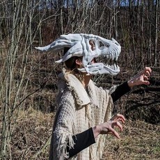 安心購 嘴巴可動恐龍霸王龍面具頭套 派對裝扮頭套 回頭率高 恐龍頭套, 1個, 霸王龍頭套