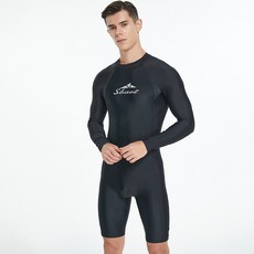 LIULU男士連體泳衣緊身長袖防曬速幹旅遊度假游泳衝浪服泳衣
