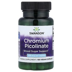 스완슨 피콜린산 크로뮴 크롬 200mcg 100캡슐 Chromium, 120g, 1개, 100정
