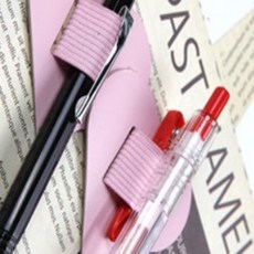 펜홀더 밴드형 핑크하트 노트펜홀더 부착식펜홀더 다이어리펜홀더