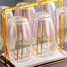 컵건조대 스탠드형 스틸 컵 건조대 정리대 6구 컵홀더 스탠드