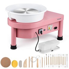 보누틸 도자기 휠 머신 10인치 전기 세라믹 성형기 발 속도 페달 0-320RPM 최대 20파운드 용량 성인용 가정용 휠용 클레이 아트 조각 도구 키트, 1개