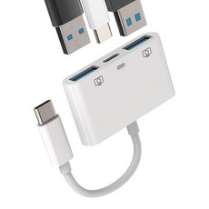 아이폰 OTG 어댑터 충전기 케이블 동글 라이트닝 수 - 듀얼 USB 암 카메라 메모리 스틱 플래시 드라이브 코드 리더 마우스 키보드 컨버터 카드 충전 스플리터 14 13 12, USB C+2USB 1Pack, USB C+2USB 1Pack
