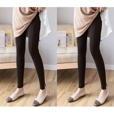 1+1 임산부 봄가을 레깅스 임부 사이드 슬릿 레깅스 편안한 데일리 바지 LT